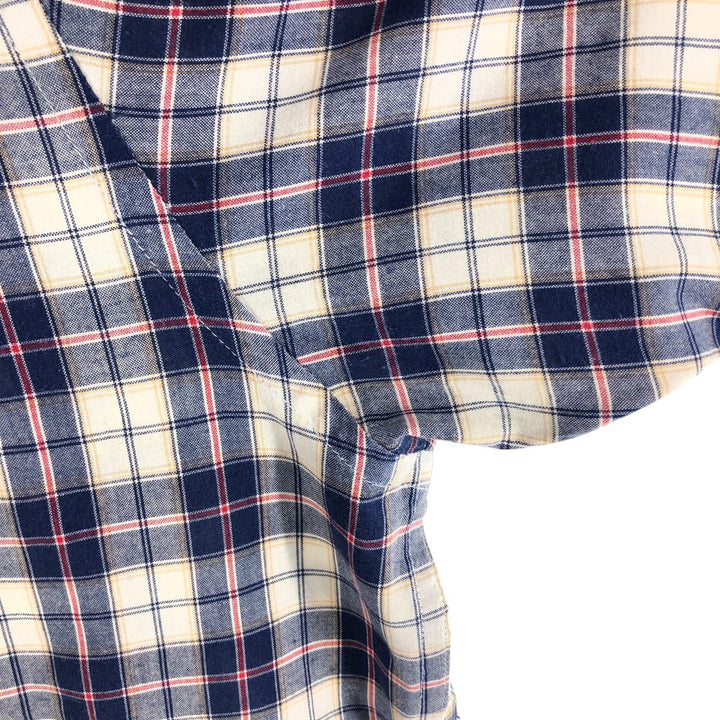 Brooks Brothers 346 short sleeve button down check shirt, men's size XL cotton navy blue type Vintage Second Hand