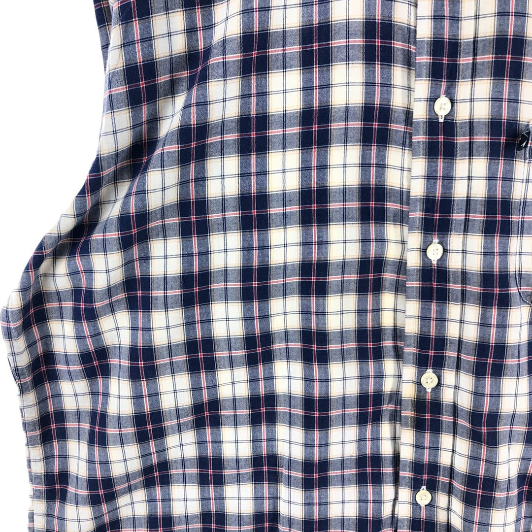 Brooks Brothers 346 short sleeve button down check shirt, men's size XL cotton navy blue type Vintage Second Hand