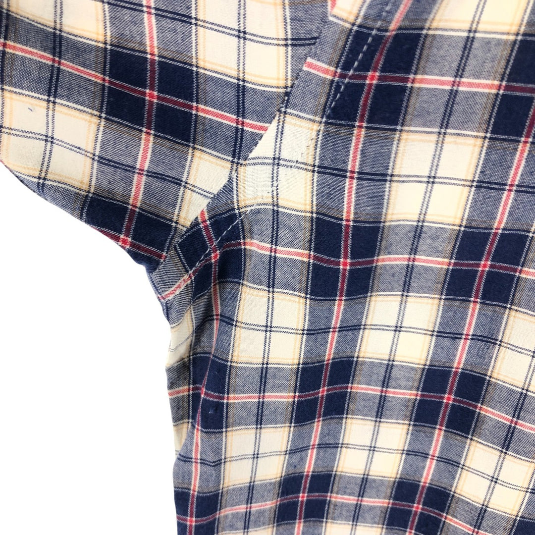 Brooks Brothers 346 short sleeve button down check shirt, men's size XL cotton navy blue type Vintage Second Hand