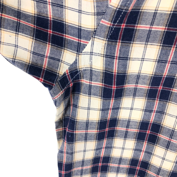 Brooks Brothers 346 short sleeve button down check shirt, men's size XL cotton navy blue type Vintage Second Hand