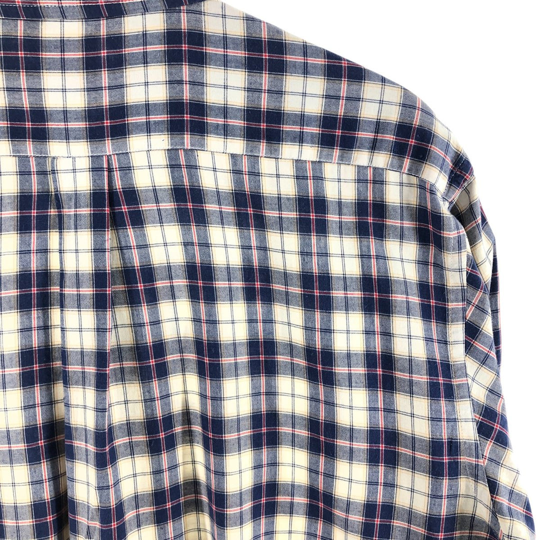 Brooks Brothers 346 short sleeve button down check shirt, men's size XL cotton navy blue type Vintage Second Hand