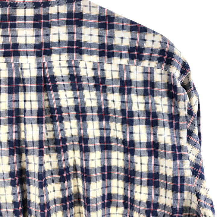 Brooks Brothers 346 short sleeve button down check shirt, men's size XL cotton navy blue type Vintage Second Hand