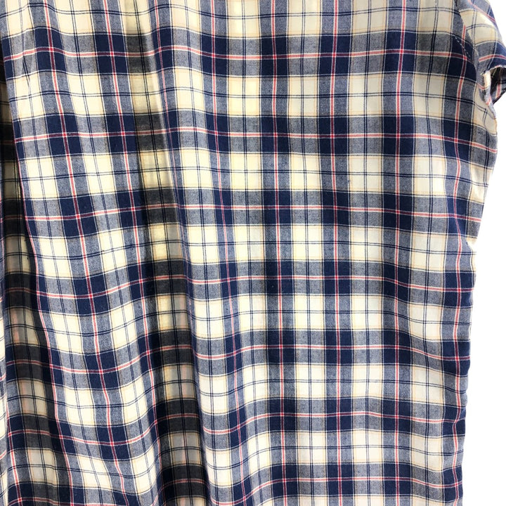 Brooks Brothers 346 short sleeve button down check shirt, men's size XL cotton navy blue type Vintage Second Hand