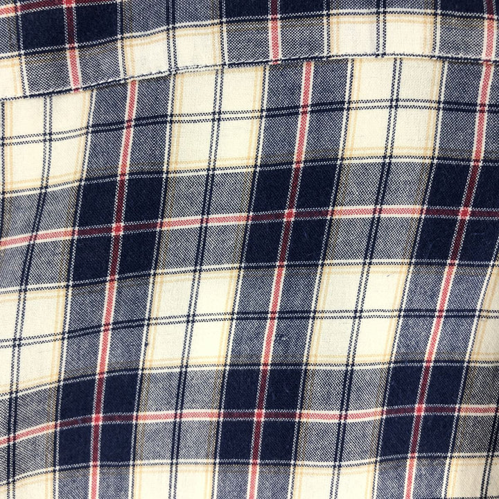 Brooks Brothers 346 short sleeve button down check shirt, men's size XL cotton navy blue type Vintage Second Hand