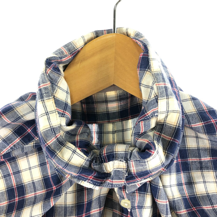 Brooks Brothers 346 short sleeve button down check shirt, men's size XL cotton navy blue type Vintage Second Hand