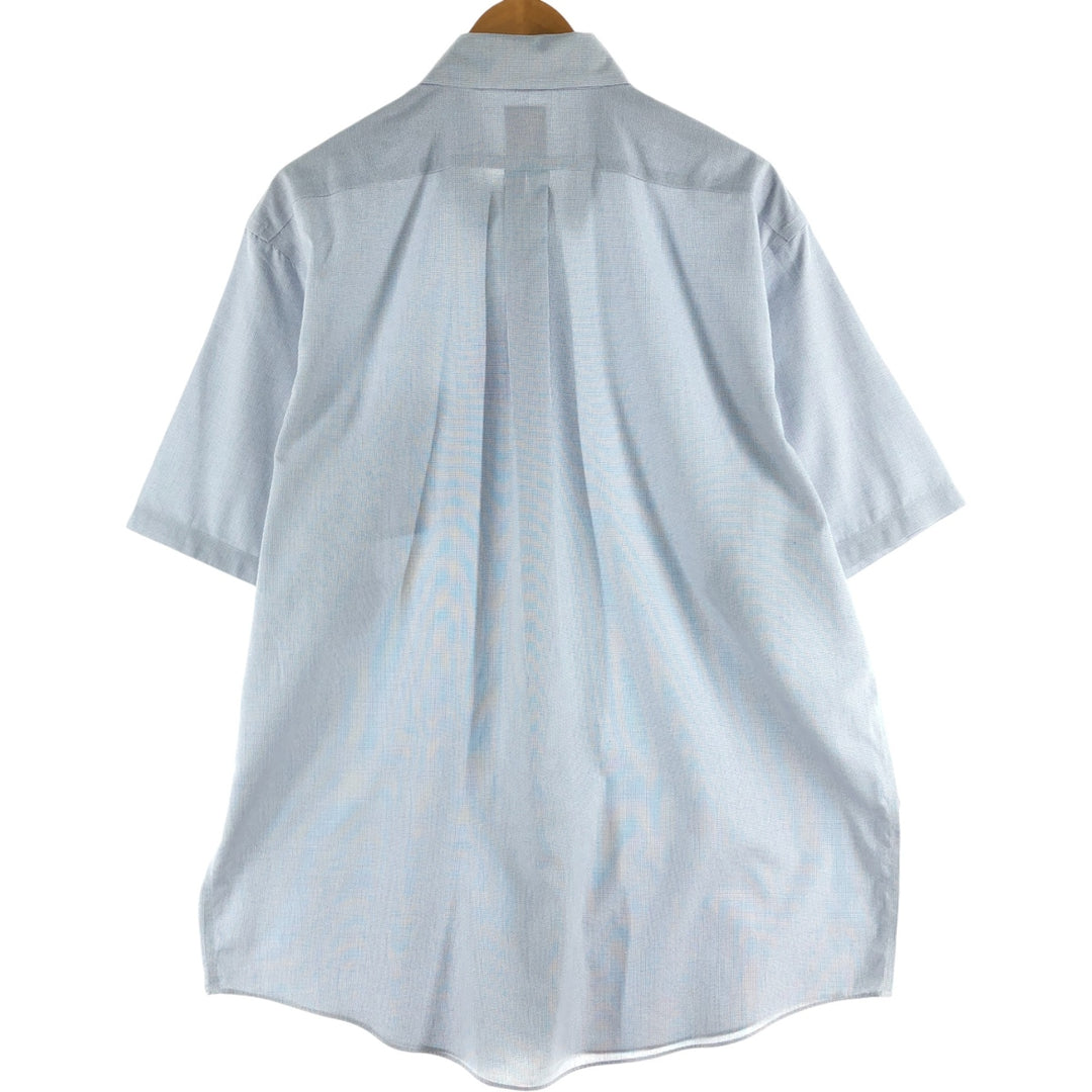 Brooks Brothers 346 short sleeve button down check shirt, men's size XL cotton Navy blue Vintage Second Hand