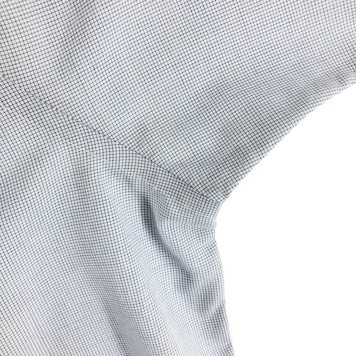 Brooks Brothers 346 short sleeve button down check shirt, men's size XL cotton Navy blue Vintage Second Hand