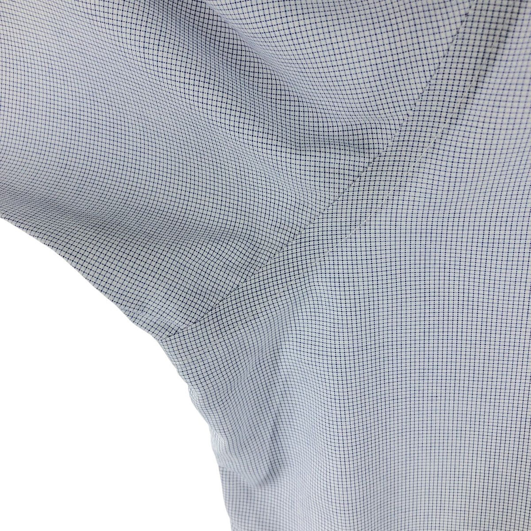 Brooks Brothers 346 short sleeve button down check shirt, men's size XL cotton Navy blue Vintage Second Hand