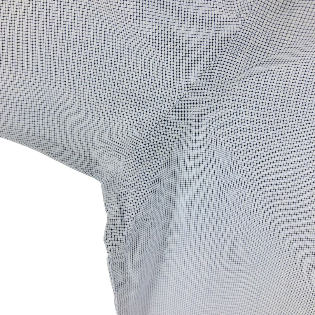 Brooks Brothers 346 short sleeve button down check shirt, men's size XL cotton Navy blue Vintage Second Hand