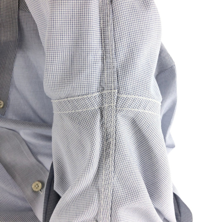 Brooks Brothers 346 short sleeve button down check shirt, men's size XL cotton Navy blue Vintage Second Hand