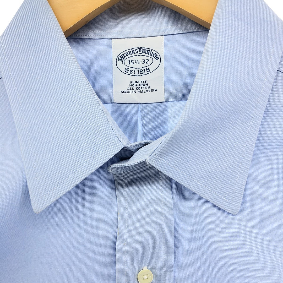 Brooks Brothers Est.1818 SLIM FIT long sleeve cotton shirt, men's size M cotton Blue type light blue Vintage Second Hand