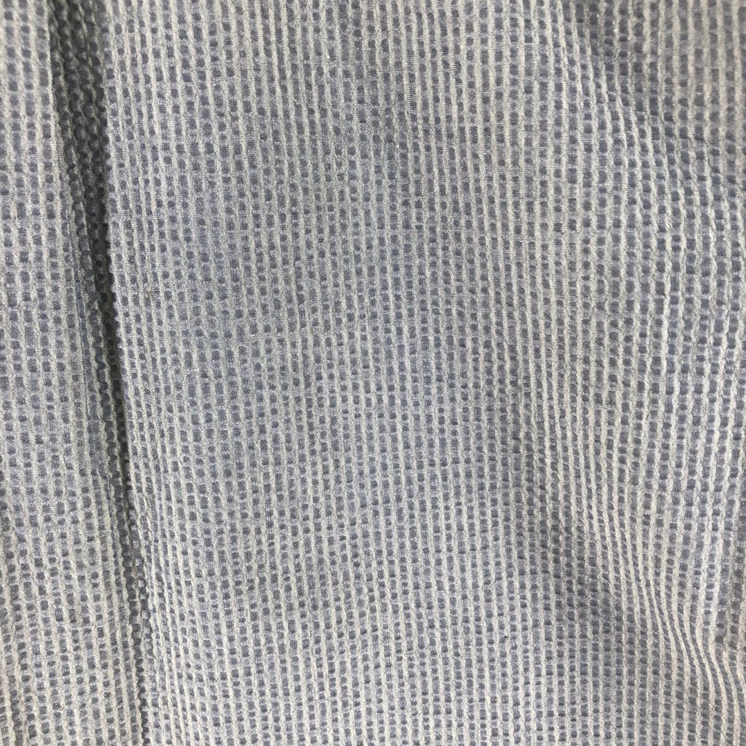 Brooks Brothers Est.1818 Seersucker Short Sleeve Button-Down Striped Shirt, Men's Size L cotton navy blue type Vintage Second Hand