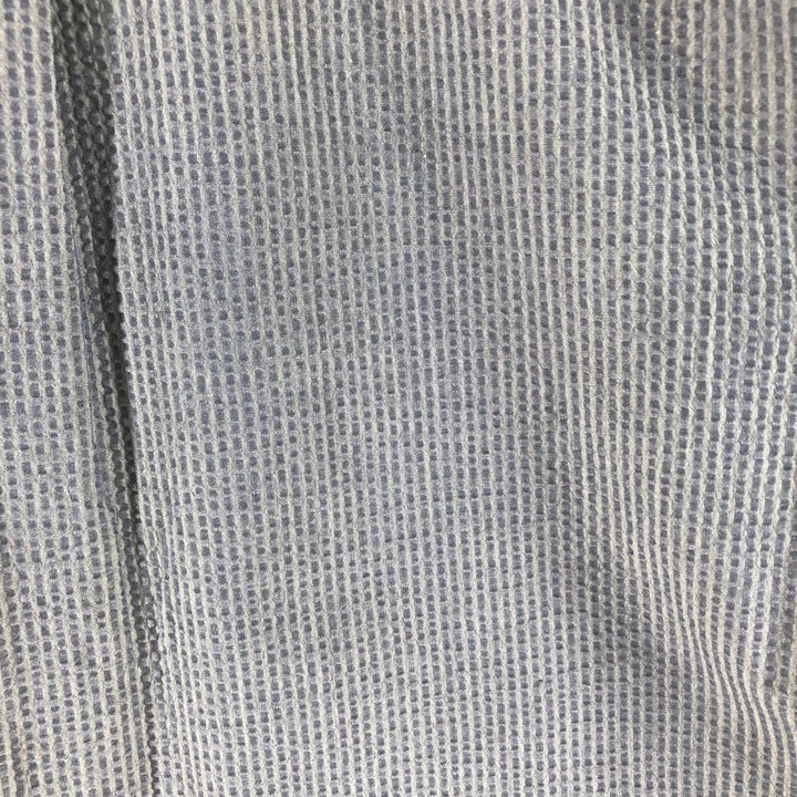 Brooks Brothers Est.1818 Seersucker Short Sleeve Button-Down Striped Shirt, Men's Size L cotton navy blue type Vintage Second Hand
