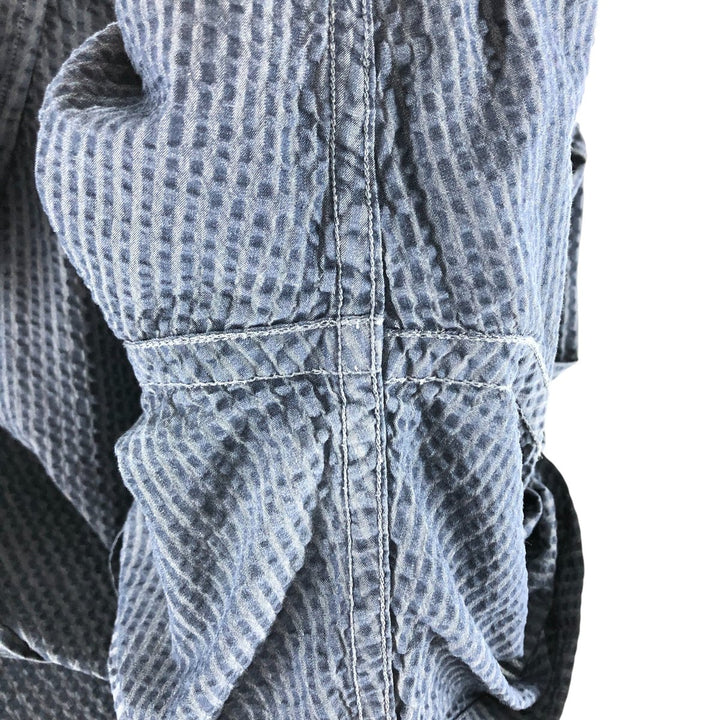 Brooks Brothers Est.1818 Seersucker Short Sleeve Button-Down Striped Shirt, Men's Size L cotton navy blue type Vintage Second Hand