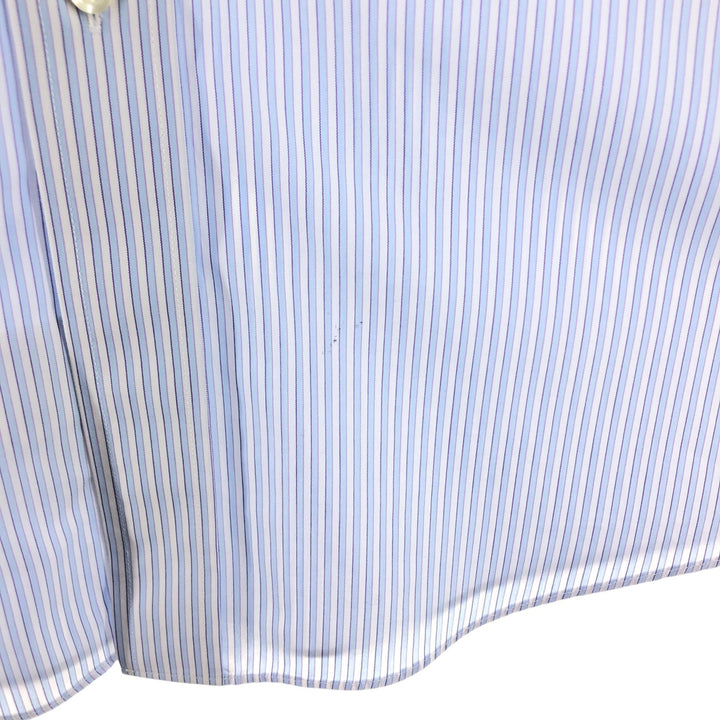 Brooks Brothers 346 short sleeve button down striped shirt, men's size M cotton Blue type light blue Vintage Second Hand