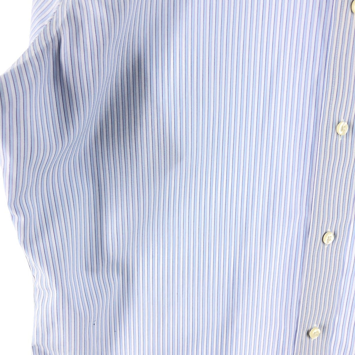 Brooks Brothers 346 short sleeve button down striped shirt, men's size M cotton Blue type light blue Vintage Second Hand