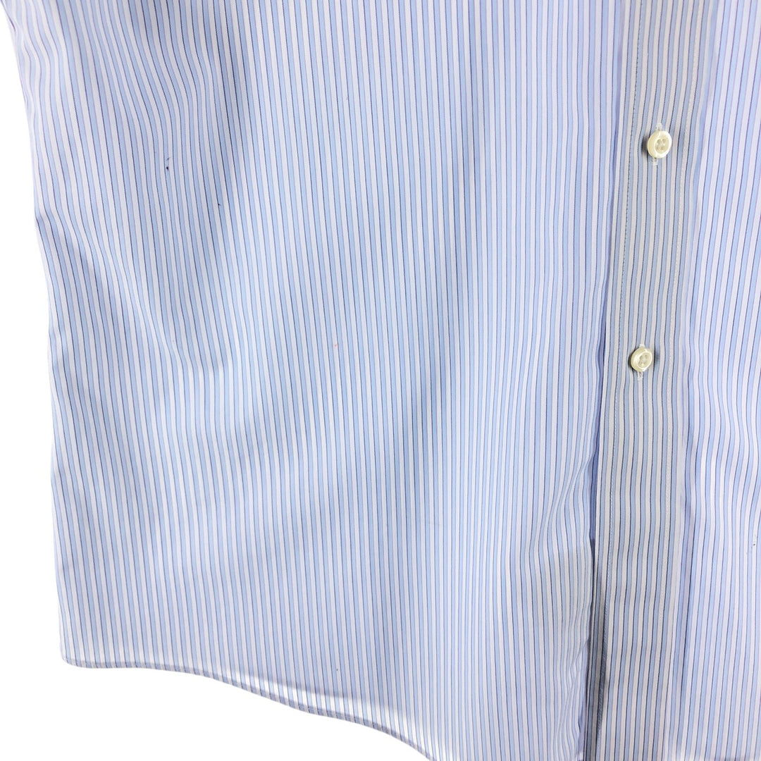 Brooks Brothers 346 short sleeve button down striped shirt, men's size M cotton Blue type light blue Vintage Second Hand