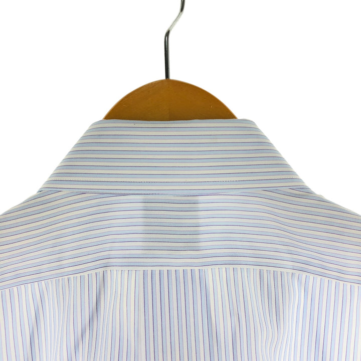 Brooks Brothers 346 short sleeve button down striped shirt, men's size M cotton Blue type light blue Vintage Second Hand