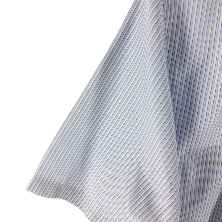 Brooks Brothers 346 short sleeve button down striped shirt, men's size M cotton Blue type light blue Vintage Second Hand