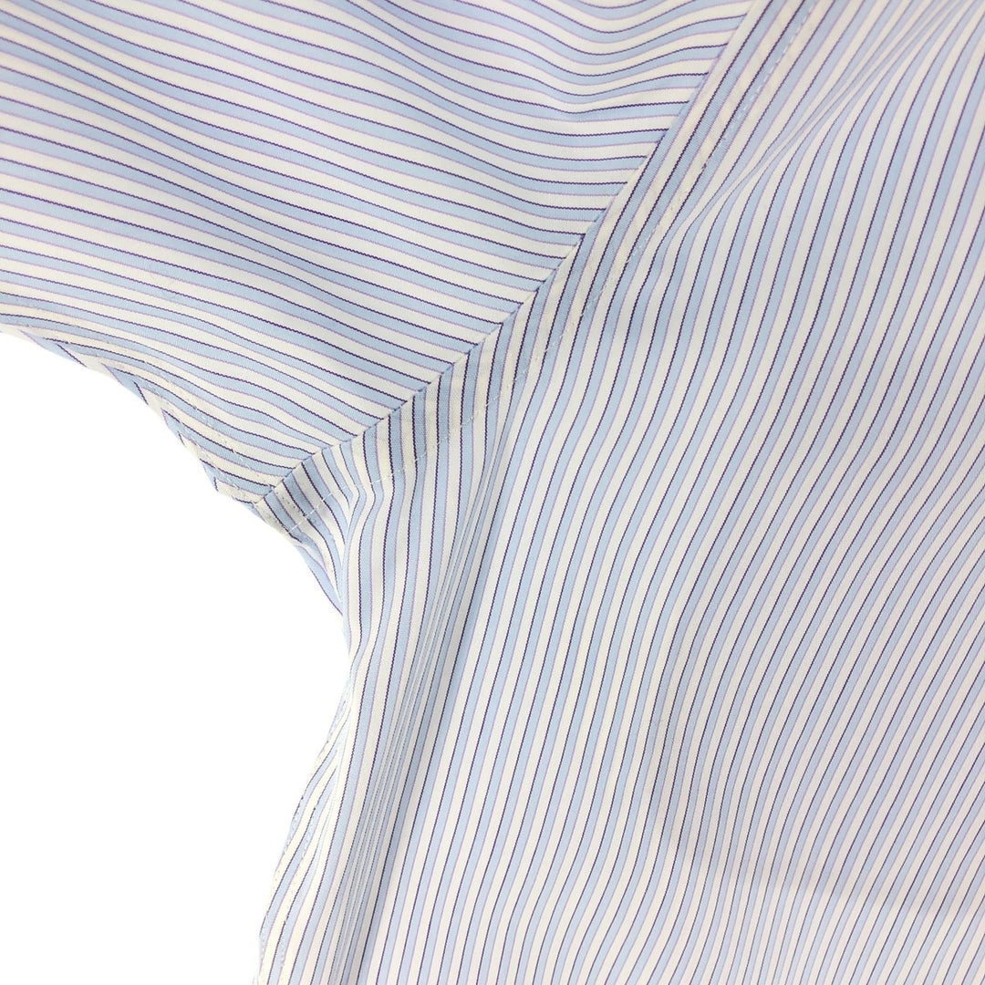 Brooks Brothers 346 short sleeve button down striped shirt, men's size M cotton Blue type light blue Vintage Second Hand
