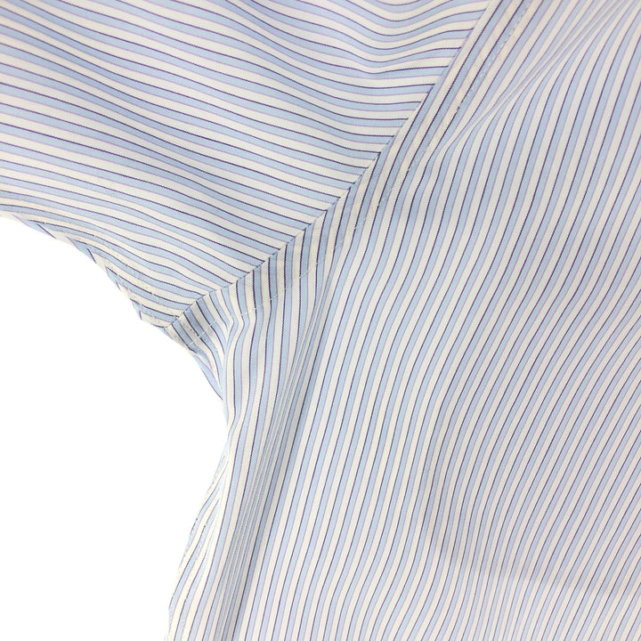 Brooks Brothers 346 short sleeve button down striped shirt, men's size M cotton Blue type light blue Vintage Second Hand