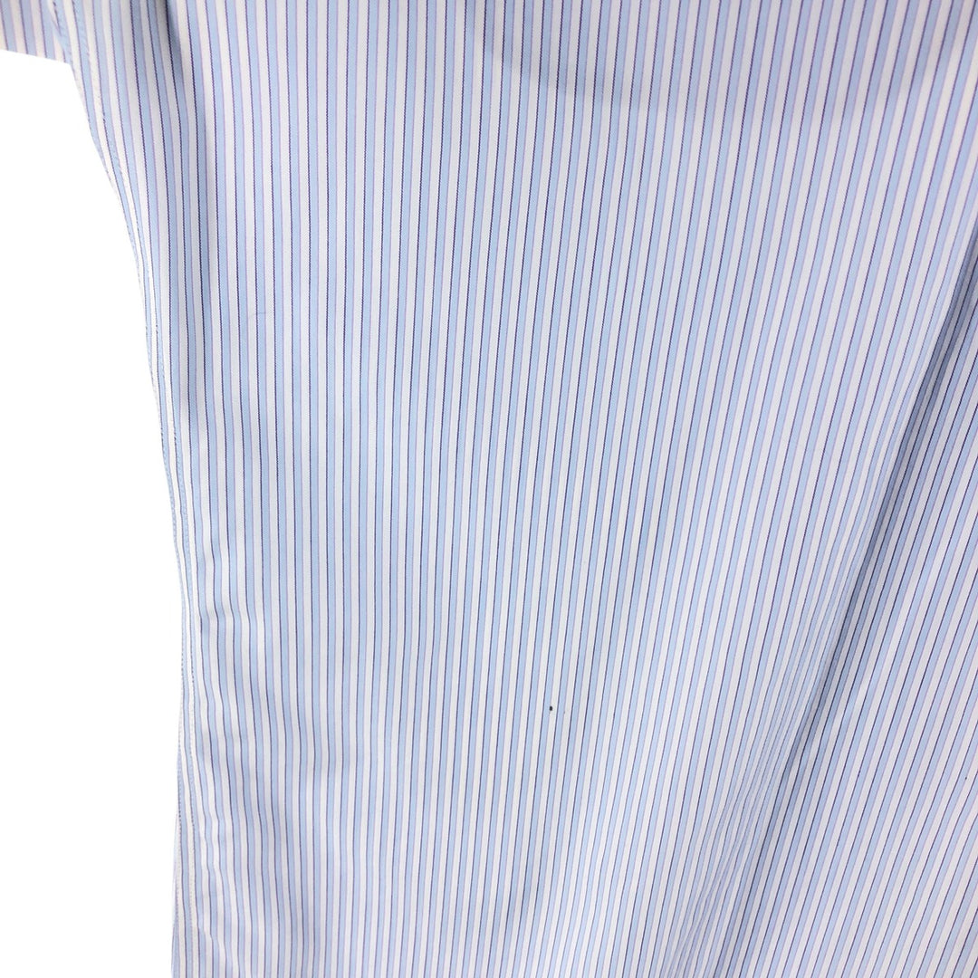 Brooks Brothers 346 short sleeve button down striped shirt, men's size M cotton Blue type light blue Vintage Second Hand