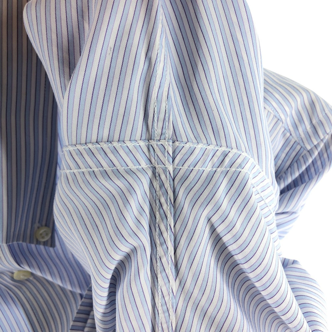 Brooks Brothers 346 short sleeve button down striped shirt, men's size M cotton Blue type light blue Vintage Second Hand