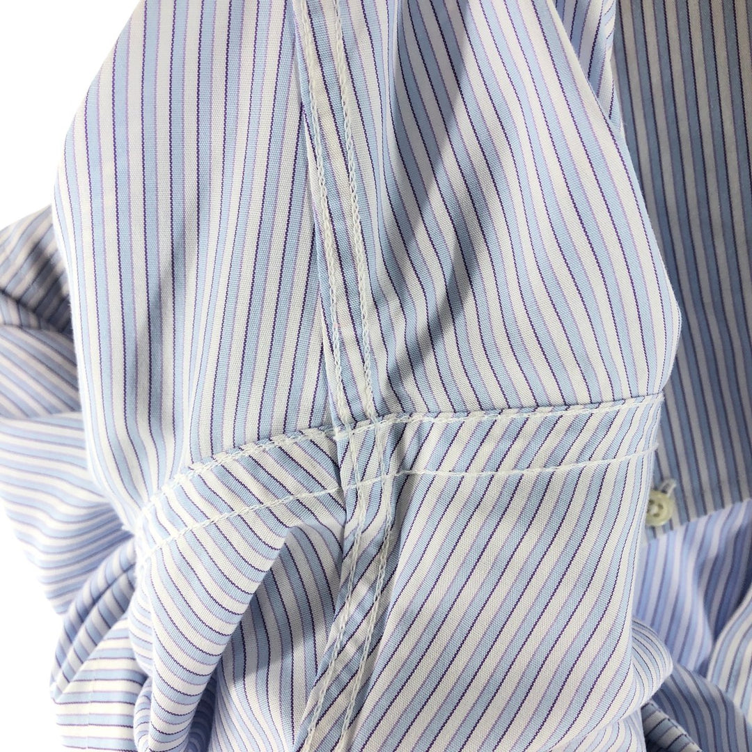 Brooks Brothers 346 short sleeve button down striped shirt, men's size M cotton Blue type light blue Vintage Second Hand