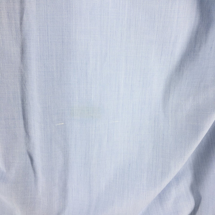 Open collar short sleeve military shirt made in USA, men's size M polyester Blue type light blue Vintage Second Hand