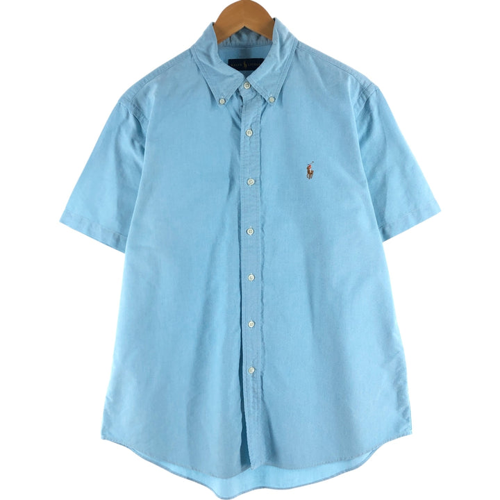 Ralph Lauren short sleeve button down shirt, men's size L cotton Blue type light blue Vintage Second Hand