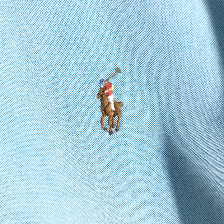 Ralph Lauren short sleeve button down shirt, men's size L cotton Blue type light blue Vintage Second Hand
