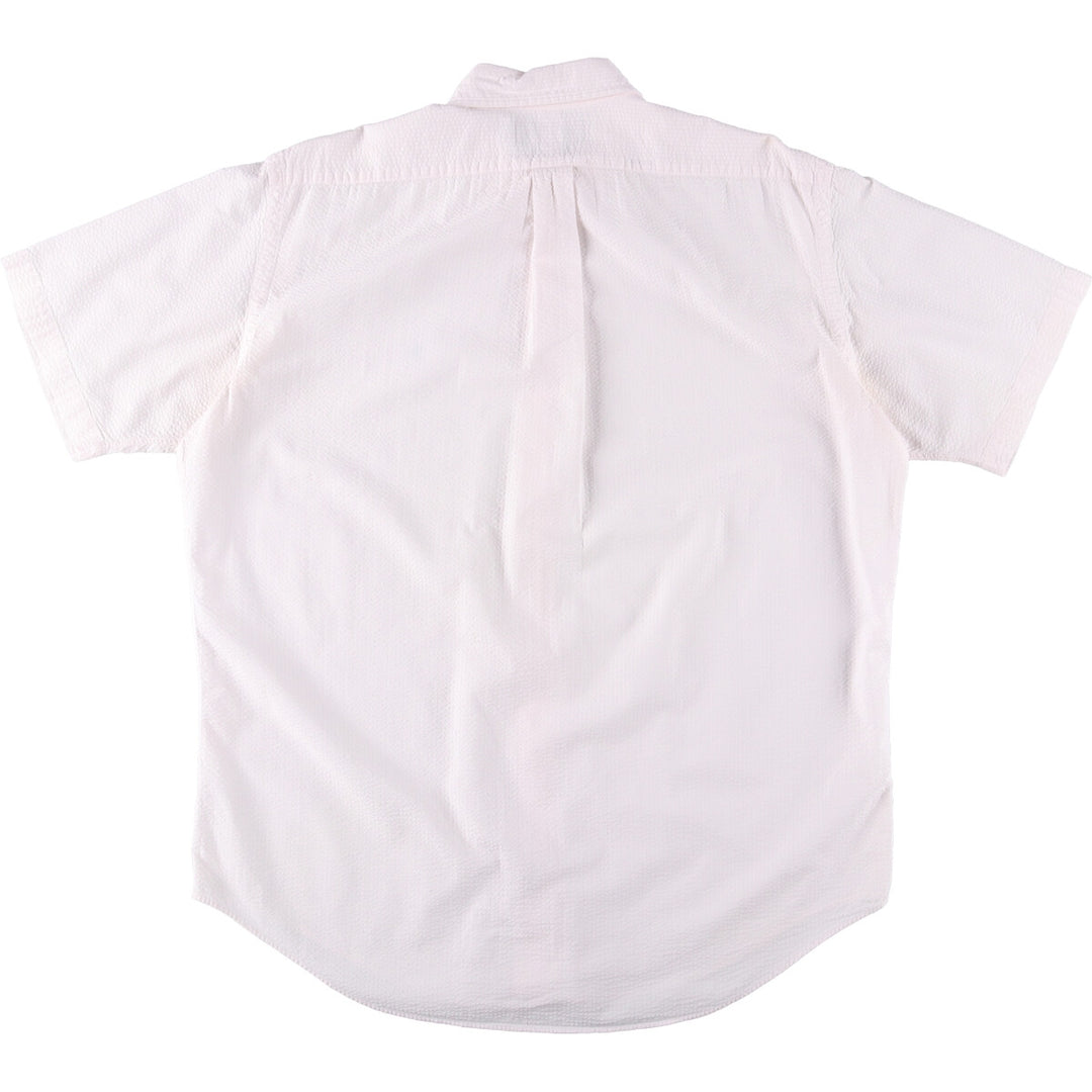 Ralph Lauren Classic Fit Seersucker Short Sleeve Button Down Shirt Men's Size L cotton white type Vintage Second Hand