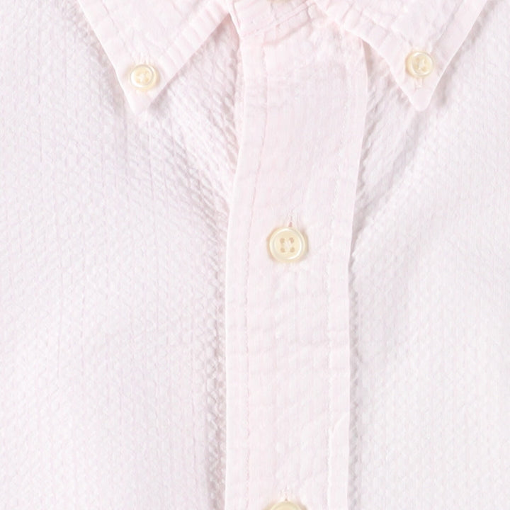 Ralph Lauren Classic Fit Seersucker Short Sleeve Button Down Shirt Men's Size L cotton white type Vintage Second Hand