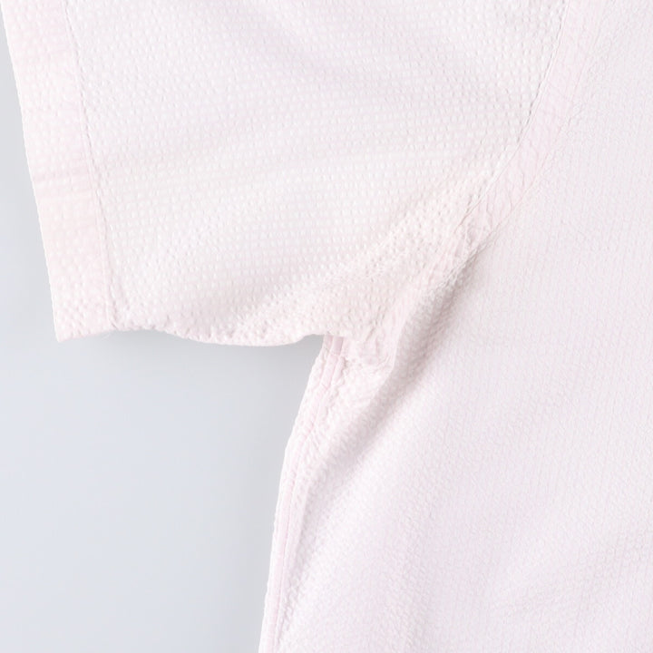 Ralph Lauren Classic Fit Seersucker Short Sleeve Button Down Shirt Men's Size L cotton white type Vintage Second Hand