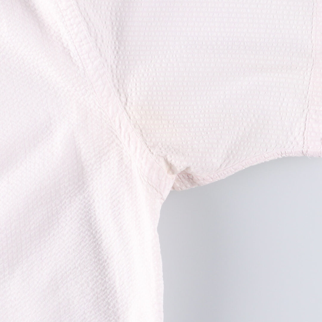 Ralph Lauren Classic Fit Seersucker Short Sleeve Button Down Shirt Men's Size L cotton white type Vintage Second Hand