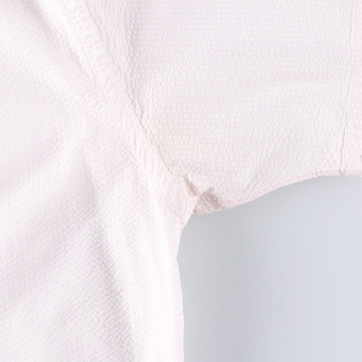 Ralph Lauren Classic Fit Seersucker Short Sleeve Button Down Shirt Men's Size L cotton white type Vintage Second Hand