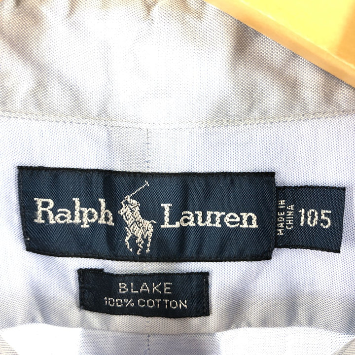 Ralph Lauren BLAKE short sleeve button down shirt, men's XL size cotton Blue type light blue Vintage Second Hand
