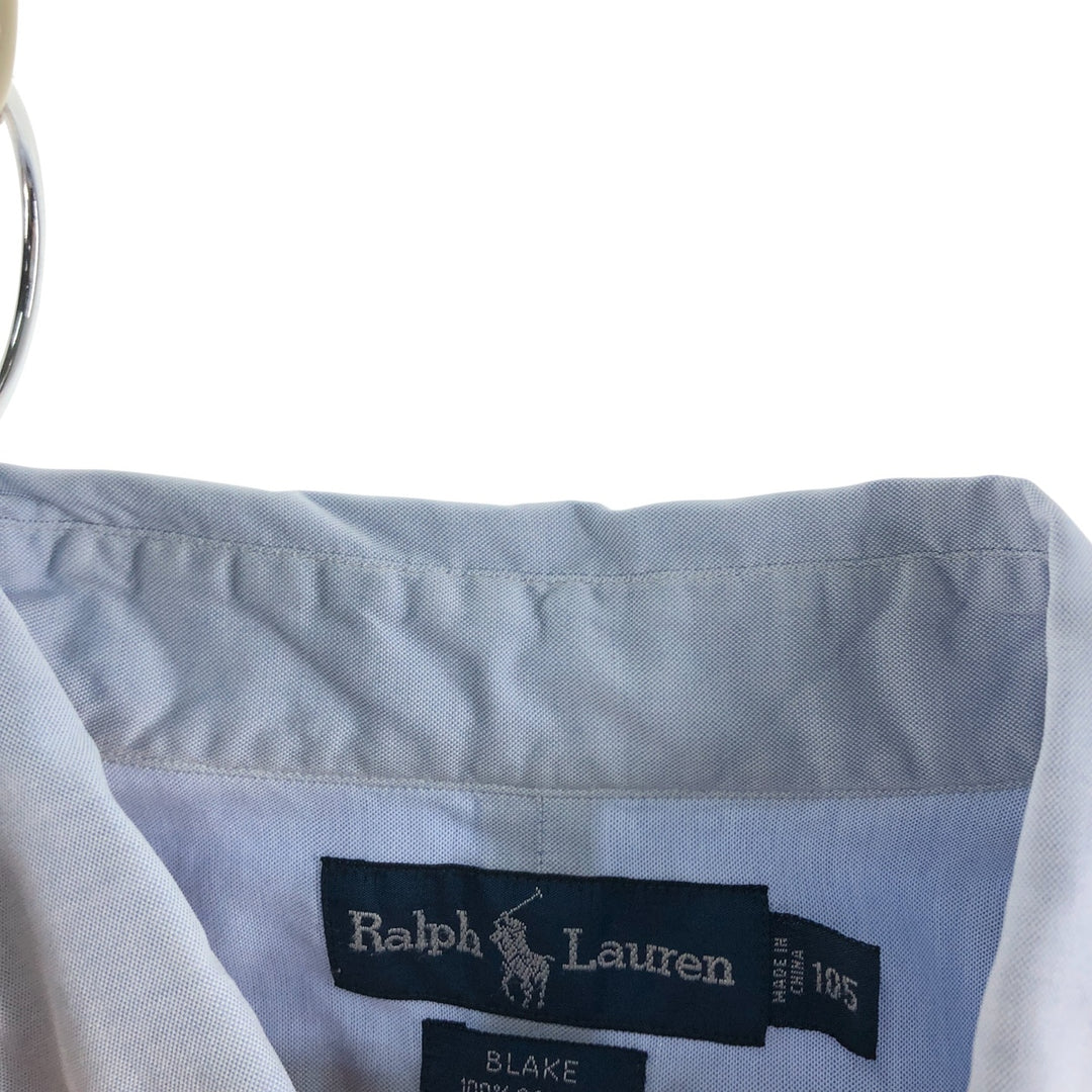 Ralph Lauren BLAKE short sleeve button down shirt, men's XL size cotton Blue type light blue Vintage Second Hand
