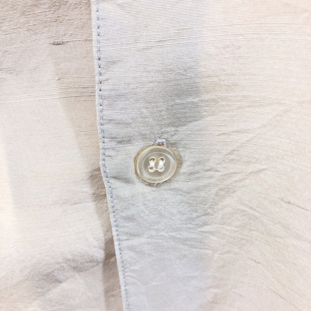 FENN WRT&MANSON Short Sleeve Open Collar Silk Shirt Box Shirt Men's M Size silk Beige type Vintage Second Hand