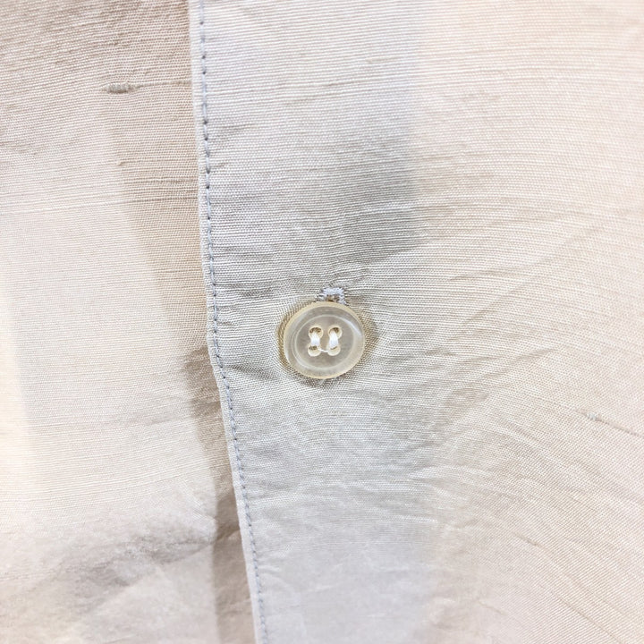 FENN WRT&MANSON Short Sleeve Open Collar Silk Shirt Box Shirt Men's M Size silk Beige type Vintage Second Hand