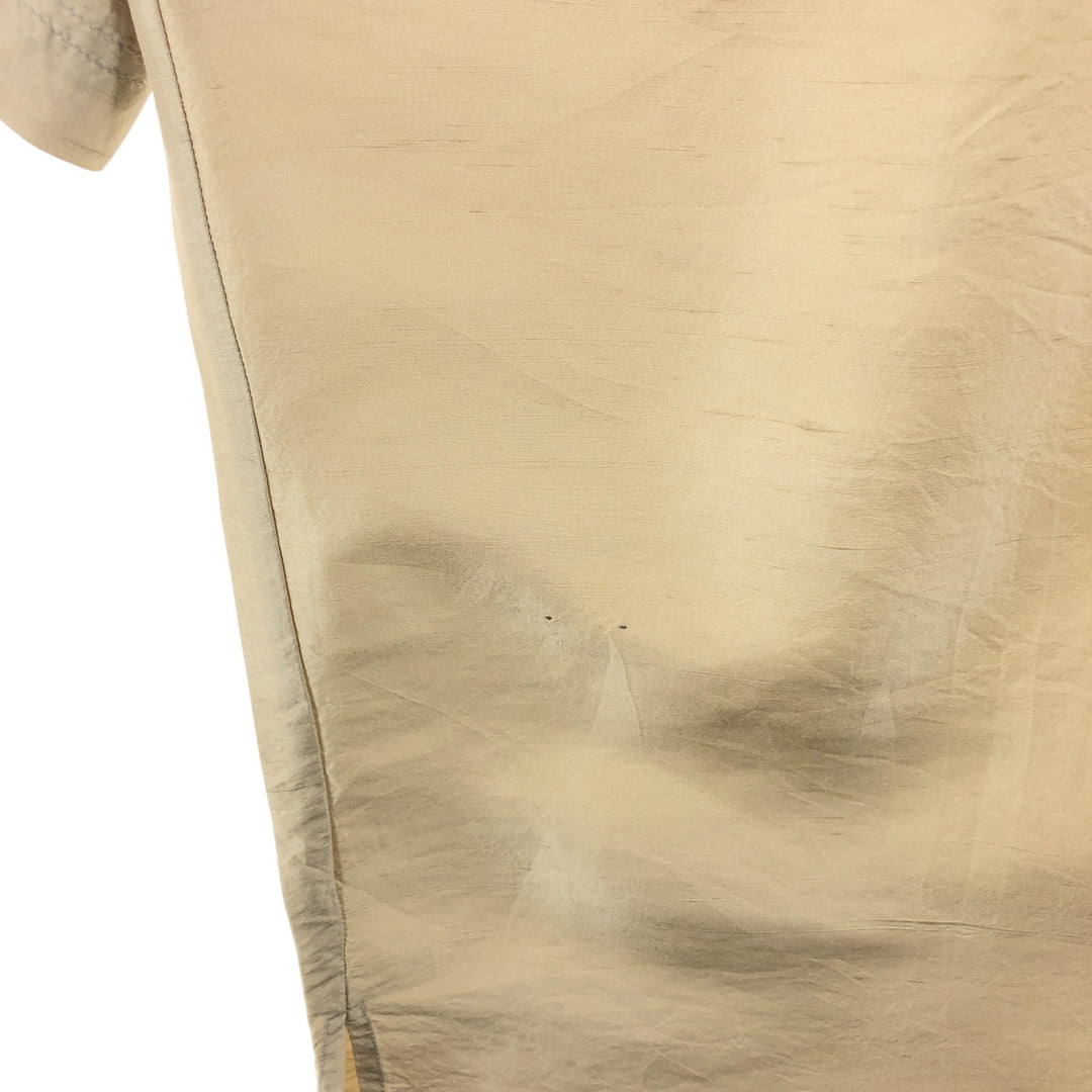 FENN WRT&MANSON Short Sleeve Open Collar Silk Shirt Box Shirt Men's M Size silk Beige type Vintage Second Hand