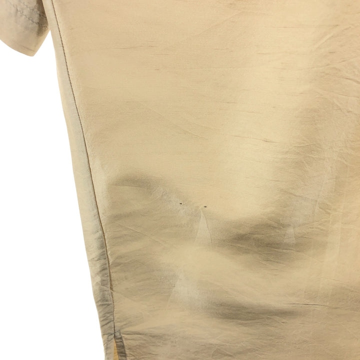 FENN WRT&MANSON Short Sleeve Open Collar Silk Shirt Box Shirt Men's M Size silk Beige type Vintage Second Hand