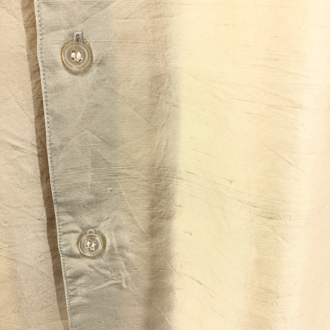 FENN WRT&MANSON Short Sleeve Open Collar Silk Shirt Box Shirt Men's M Size silk Beige type Vintage Second Hand