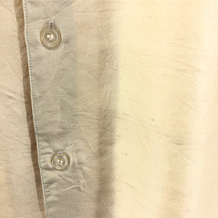 FENN WRT&MANSON Short Sleeve Open Collar Silk Shirt Box Shirt Men's M Size silk Beige type Vintage Second Hand