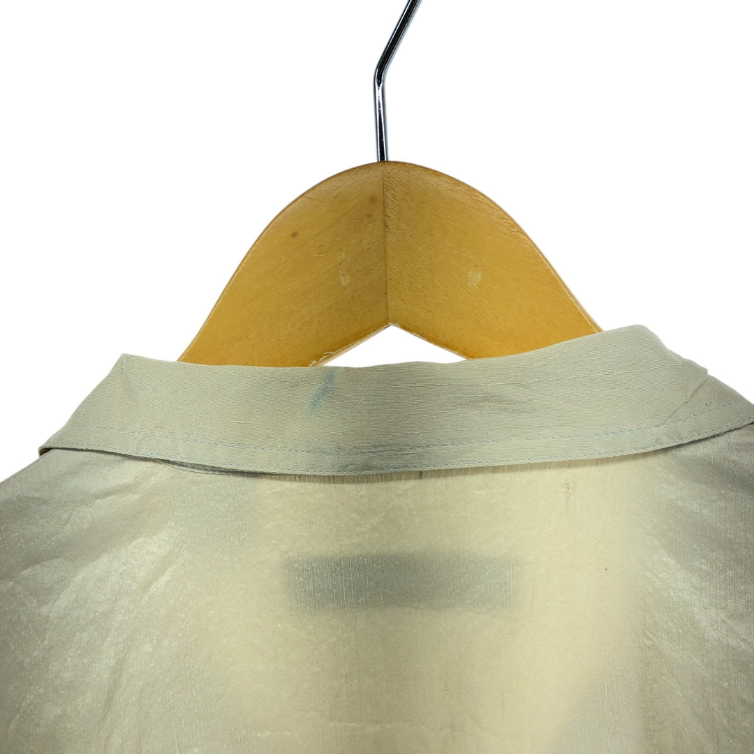 FENN WRT&MANSON Short Sleeve Open Collar Silk Shirt Box Shirt Men's M Size silk Beige type Vintage Second Hand