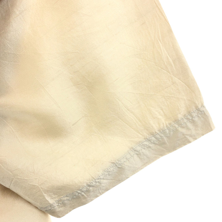 FENN WRT&MANSON Short Sleeve Open Collar Silk Shirt Box Shirt Men's M Size silk Beige type Vintage Second Hand