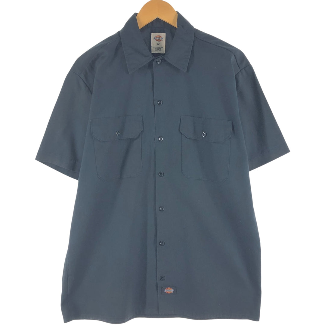 Dickies Short Sleeve Work Shirt Box Shirt Men's M Size polyester black type Vintage Second Hand
