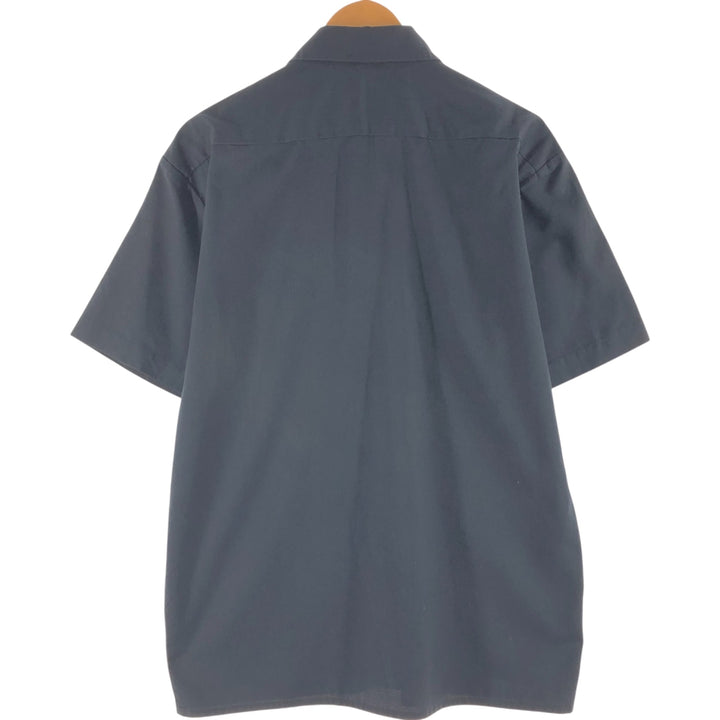 Dickies Short Sleeve Work Shirt Box Shirt Men's M Size polyester black type Vintage Second Hand