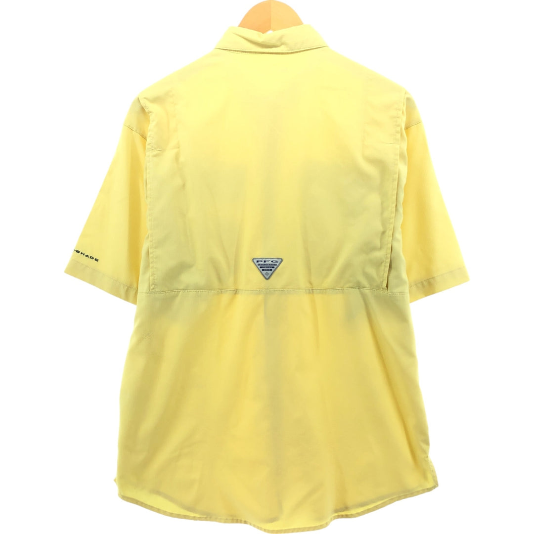Columbia PFG Button-down Short Sleeve Fishing Shirt, Men's M Size unclear yellow type Vintage Second Hand