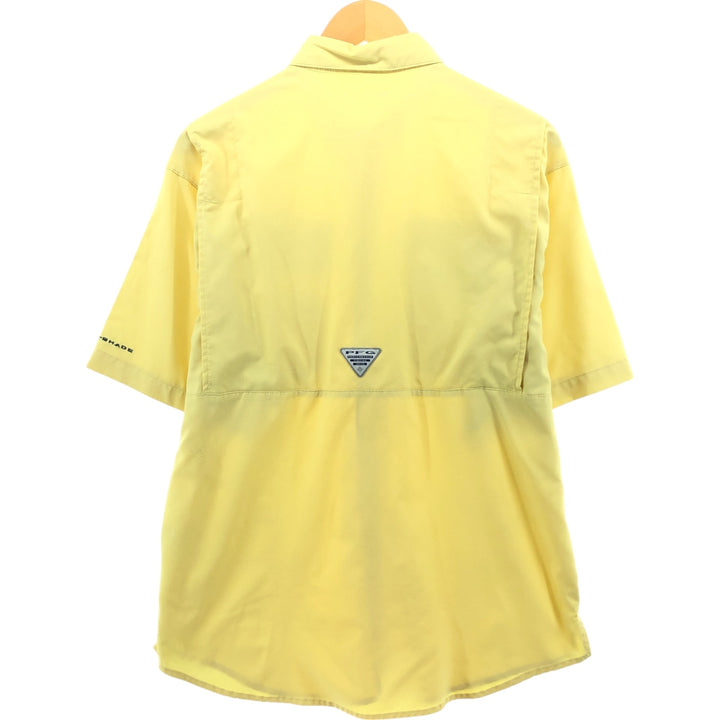 Columbia PFG Button-down Short Sleeve Fishing Shirt, Men's M Size unclear yellow type Vintage Second Hand